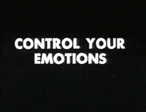 "control your emotions" piscando e alternando cor com o fundo entre preto e branco